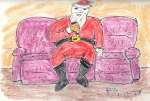 Santa Relaxes on the Couch